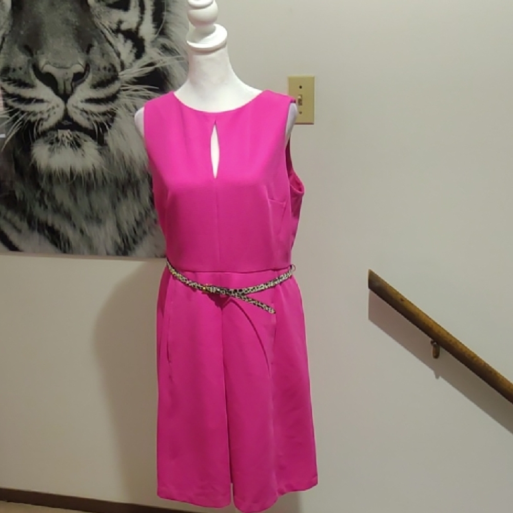INC International Concepts Fuchsia Sleeveless Midi Dress